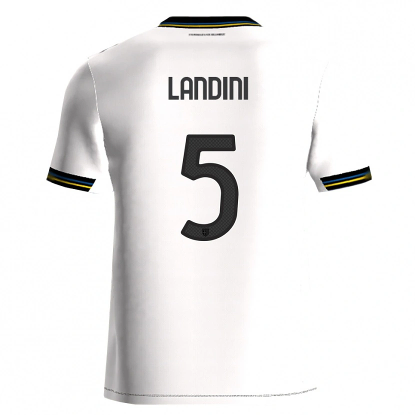 Danxen Kobiety Simone Landini #5 Biały Czarny Domowa Koszulka 2025/26 Koszulki Klubowe