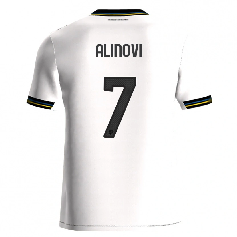 Danxen Kobiety Filippo Alinovi #7 Biały Czarny Domowa Koszulka 2025/26 Koszulki Klubowe