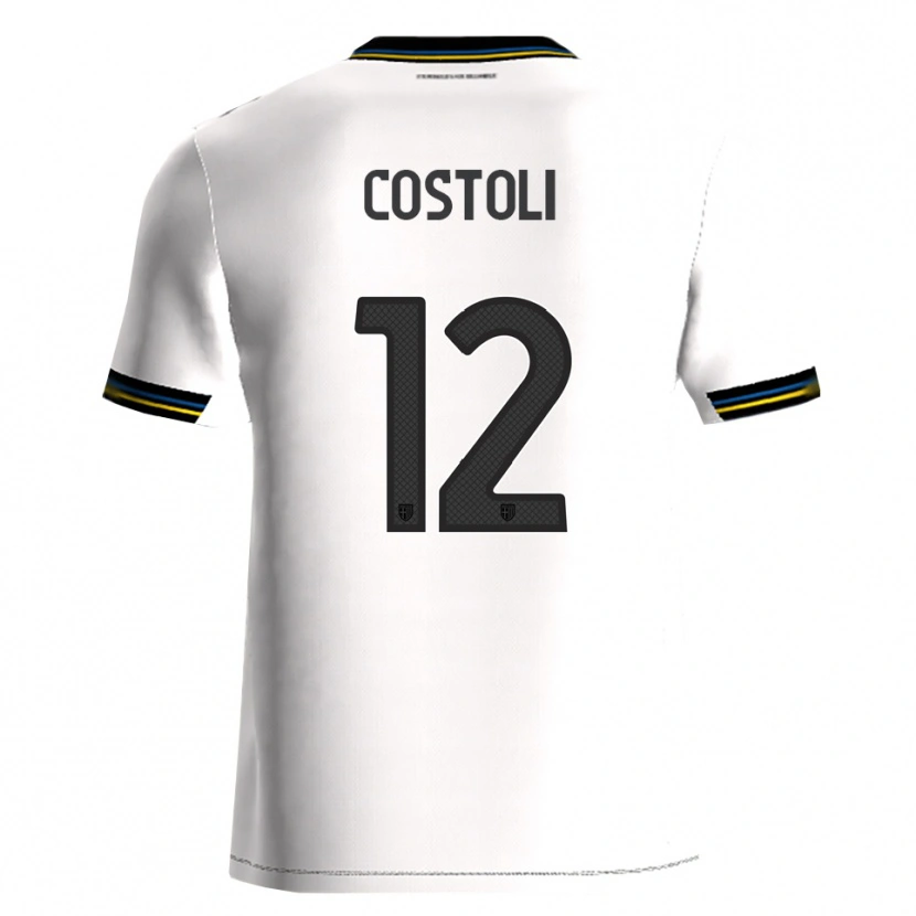 Danxen Kobiety Luca Costoli #12 Biały Czarny Domowa Koszulka 2025/26 Koszulki Klubowe
