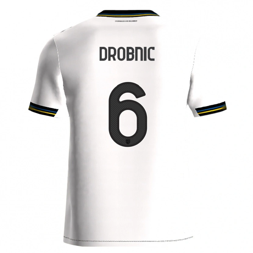 Danxen Kobiety Dominik Drobnic #6 Biały Czarny Domowa Koszulka 2025/26 Koszulki Klubowe