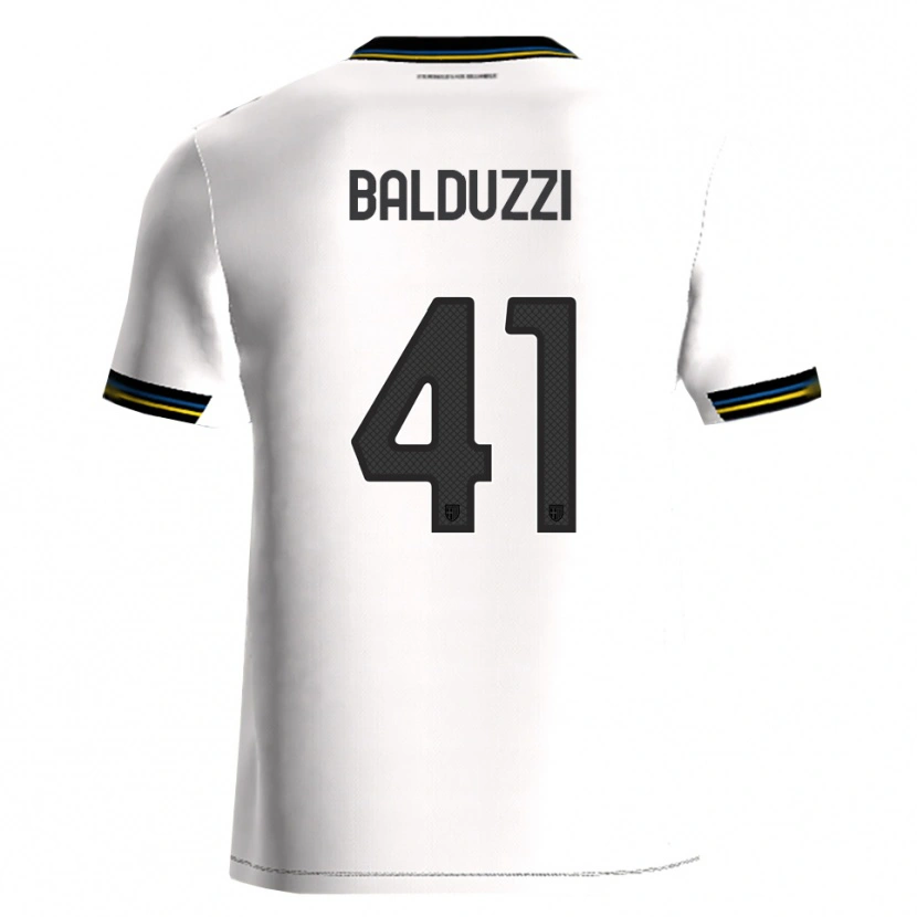 Danxen Kobiety Davide Balduzzi #41 Biały Czarny Domowa Koszulka 2025/26 Koszulki Klubowe