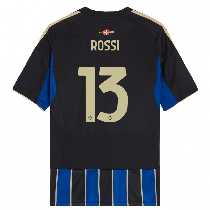 Danxen Kobiety Francesco Rossi #13 Czarny Niebieski Domowa Koszulka 2025/26 Koszulki Klubowe