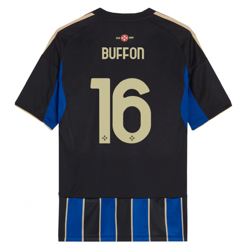 Danxen Kobiety Louis Buffon #16 Czarny Niebieski Domowa Koszulka 2025/26 Koszulki Klubowe