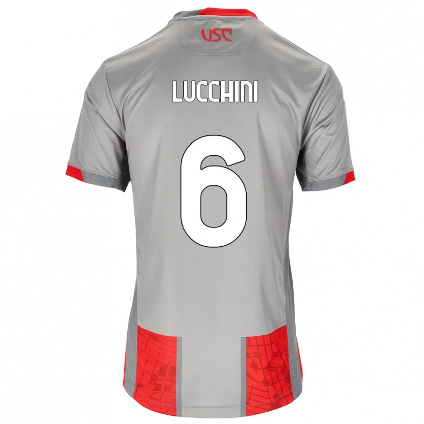 Danxen Kobiety Matteo Lucchini #6 Czerwony Szary Domowa Koszulka 2025/26 Koszulki Klubowe