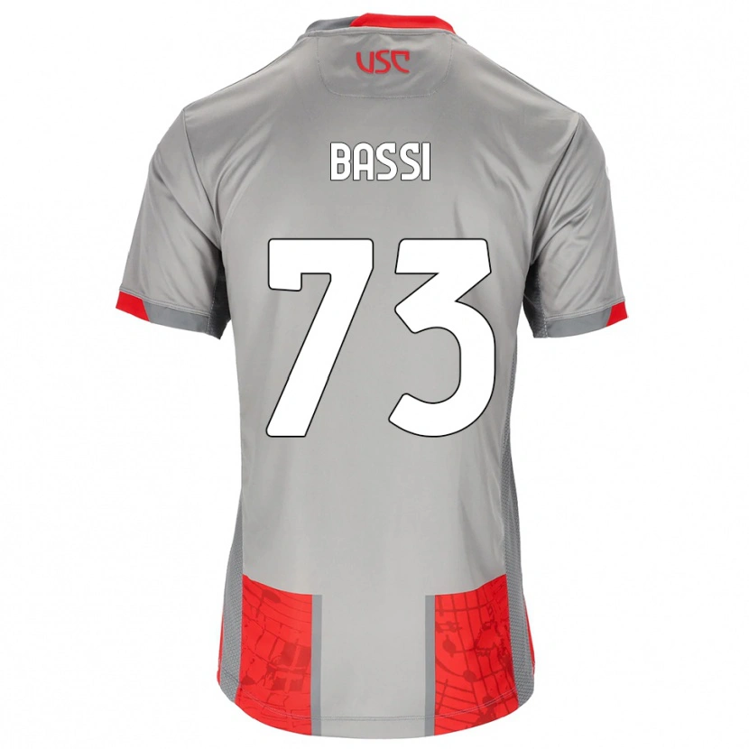 Danxen Kobiety Emanuele Bassi #73 Czerwony Szary Domowa Koszulka 2025/26 Koszulki Klubowe