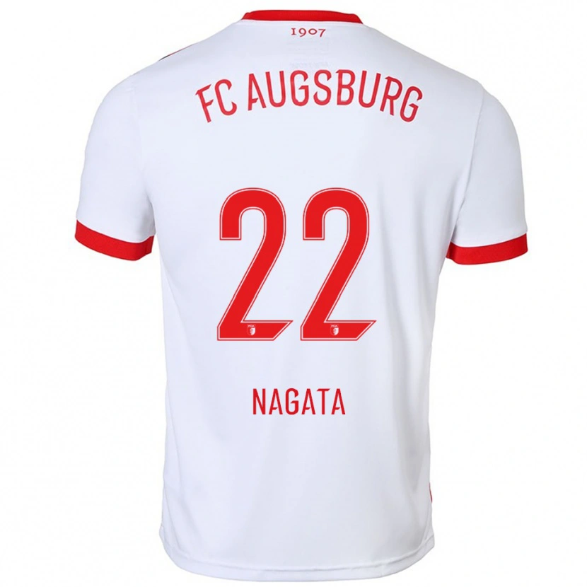 Danxen Kobiety Ryoji Nagata #22 Biały Czerwony Domowa Koszulka 2025/26 Koszulki Klubowe