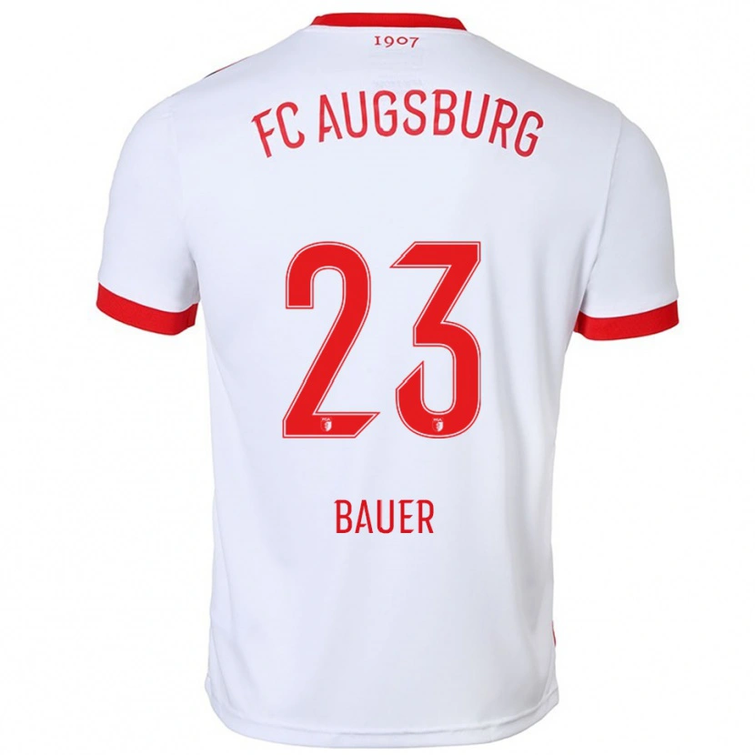 Danxen Kobiety Maximilian Bauer #23 Biały Czerwony Domowa Koszulka 2025/26 Koszulki Klubowe