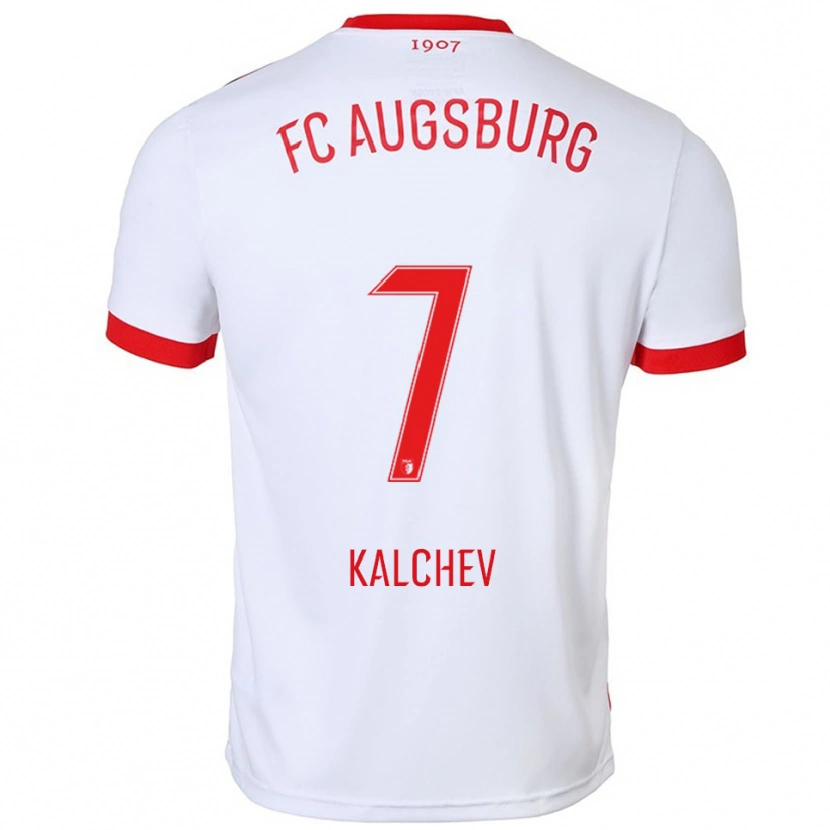 Danxen Kobiety Nikola Kalchev #7 Biały Czerwony Domowa Koszulka 2025/26 Koszulki Klubowe