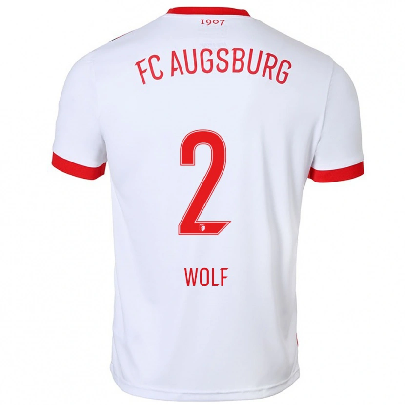 Danxen Kobiety Paul Wolf #2 Biały Czerwony Domowa Koszulka 2025/26 Koszulki Klubowe