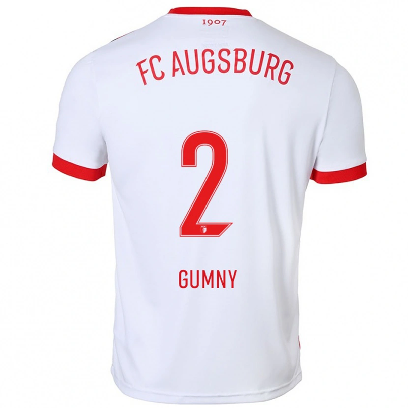 Danxen Kobiety Robert Gumny #2 Biały Czerwony Domowa Koszulka 2025/26 Koszulki Klubowe