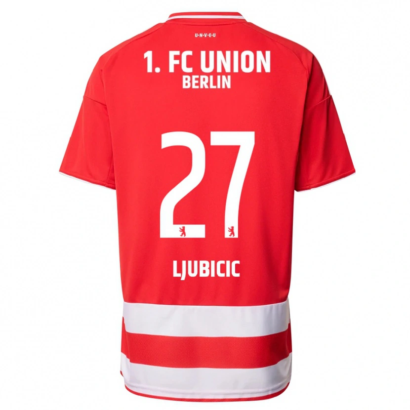 Danxen Kobiety Marin Ljubicic #27 Czerwony Biały Domowa Koszulka 2025/26 Koszulki Klubowe