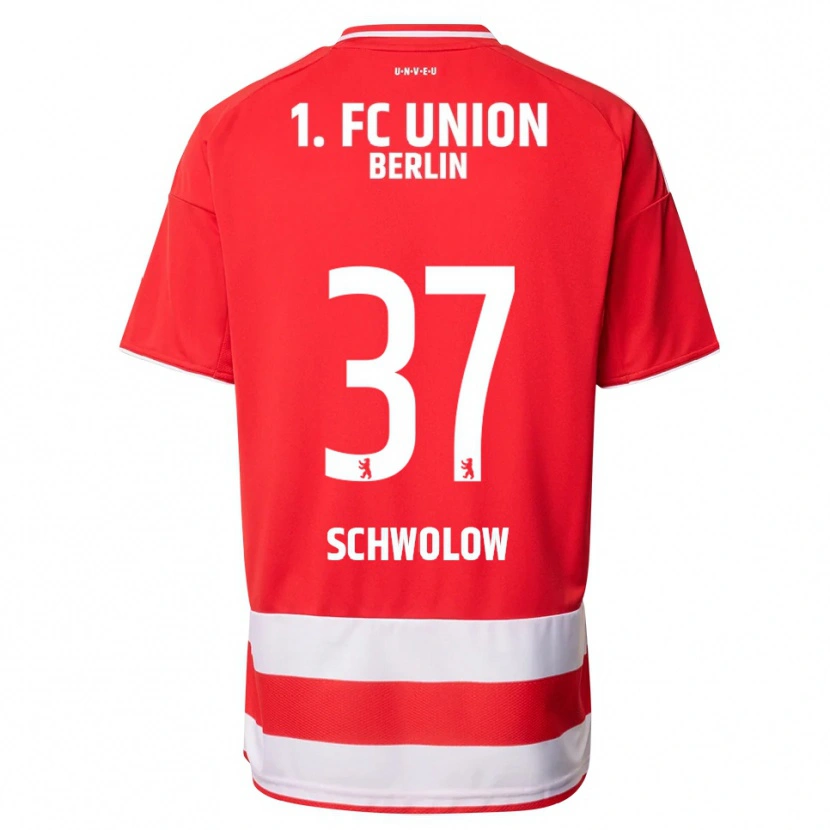 Danxen Kobiety Alexander Schwolow #37 Czerwony Biały Domowa Koszulka 2025/26 Koszulki Klubowe