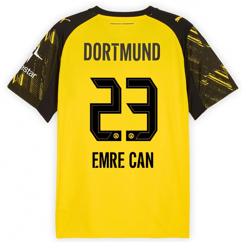 Danxen Kobiety Emre Can #23 Żółty Czarny Domowa Koszulka 2025/26 Koszulki Klubowe