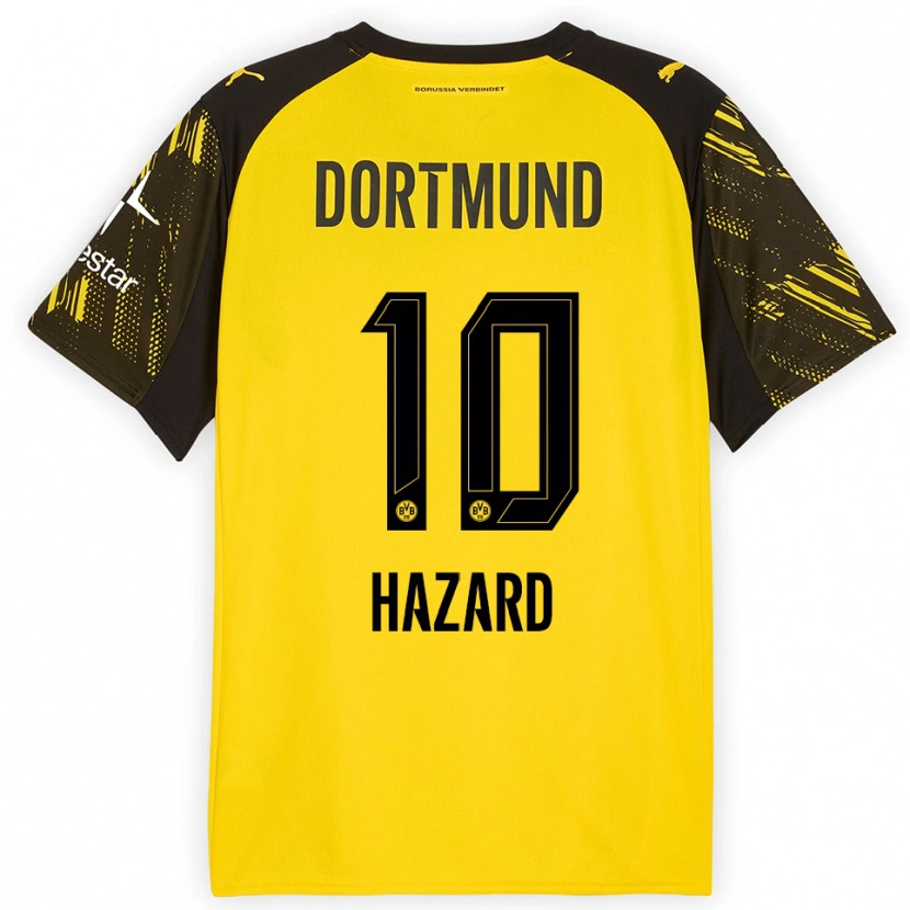 Danxen Kobiety Thorgan Hazard #10 Żółty Czarny Domowa Koszulka 2025/26 Koszulki Klubowe