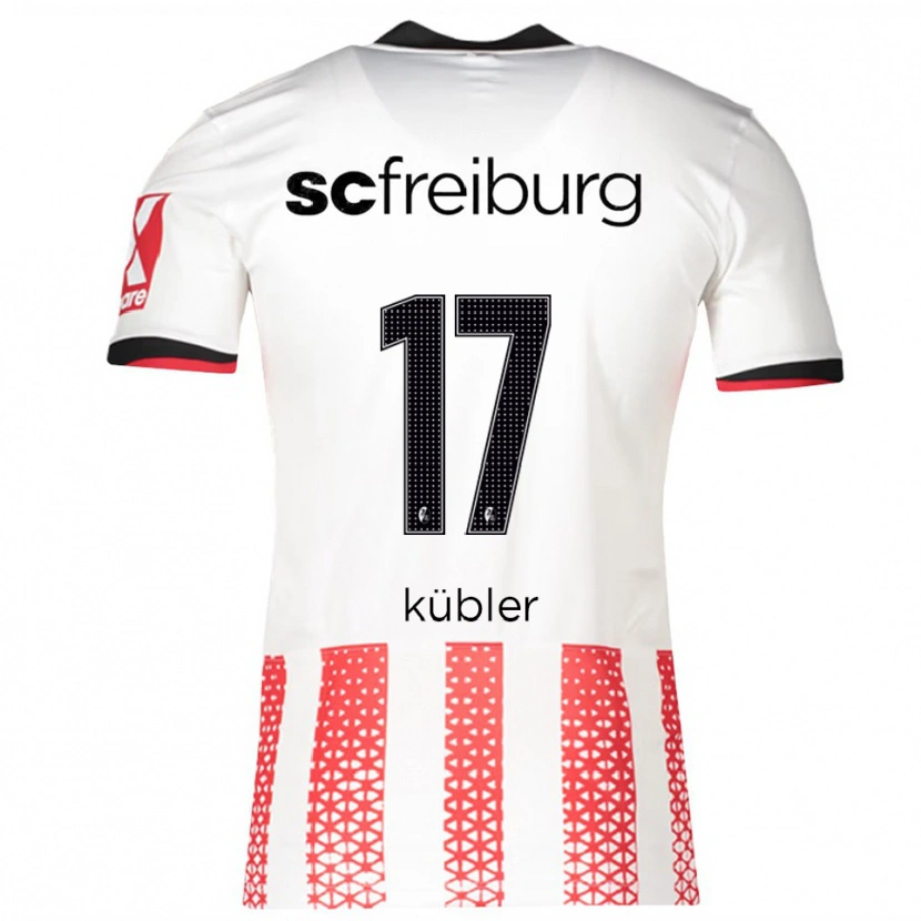Danxen Kobiety Lukas Kübler #17 Biały Czerwony Domowa Koszulka 2025/26 Koszulki Klubowe