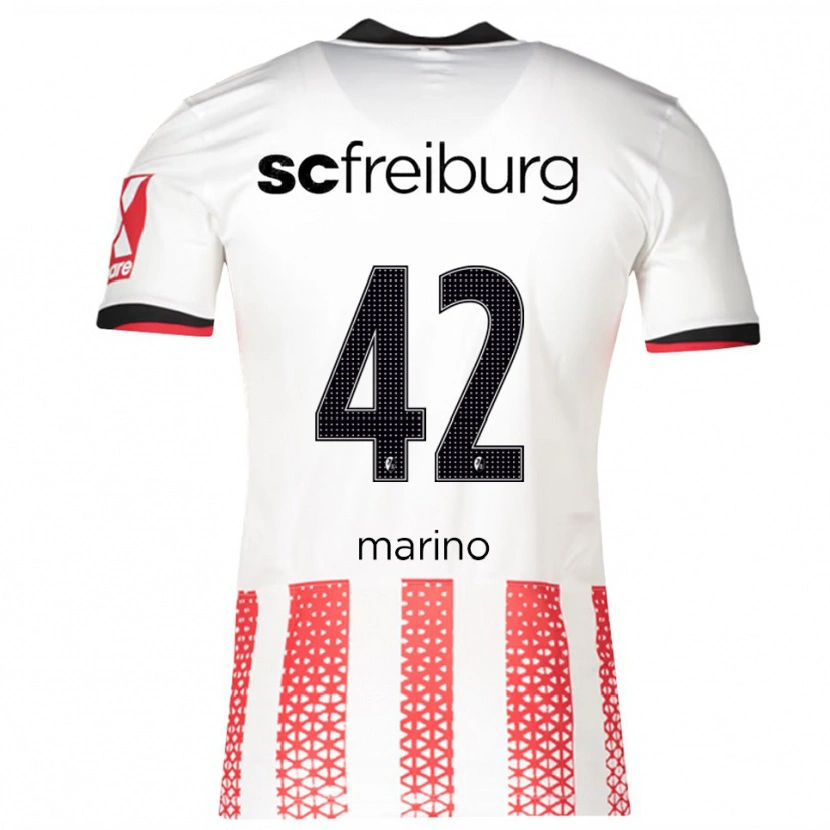 Danxen Kobiety Luca Marino #42 Biały Czerwony Domowa Koszulka 2025/26 Koszulki Klubowe