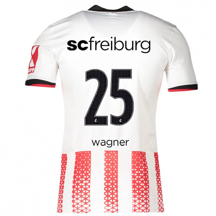 Danxen Kobiety Noah Wagner #25 Biały Czerwony Domowa Koszulka 2025/26 Koszulki Klubowe
