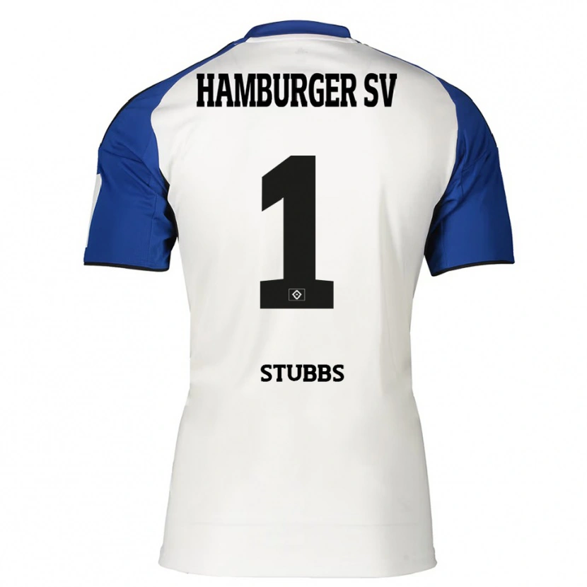 Danxen Kobiety James Stubbs #1 Biały Niebieski Domowa Koszulka 2025/26 Koszulki Klubowe