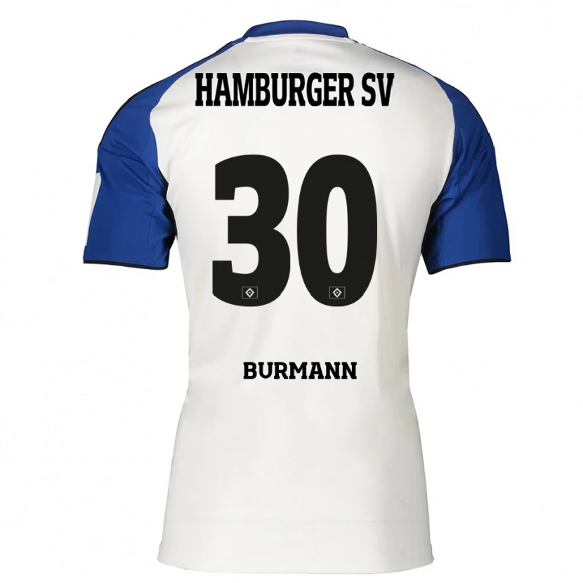 Danxen Kobiety Tarah Burmann #30 Biały Niebieski Domowa Koszulka 2025/26 Koszulki Klubowe