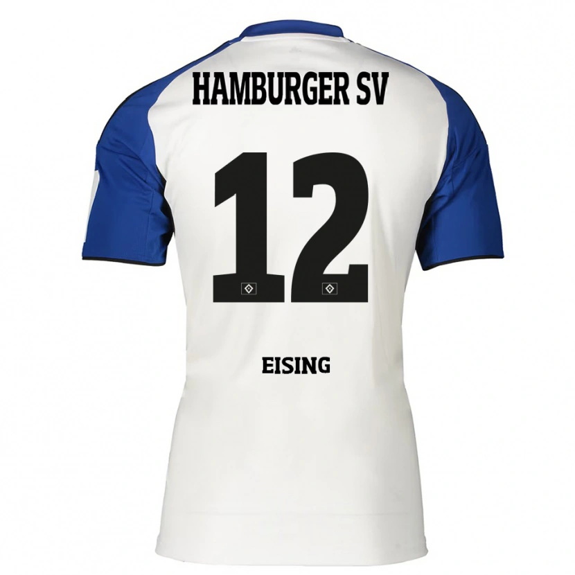 Danxen Kobiety Luis Eising #12 Biały Niebieski Domowa Koszulka 2025/26 Koszulki Klubowe