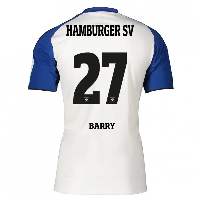 Danxen Kobiety Alpha Barry #27 Biały Niebieski Domowa Koszulka 2025/26 Koszulki Klubowe