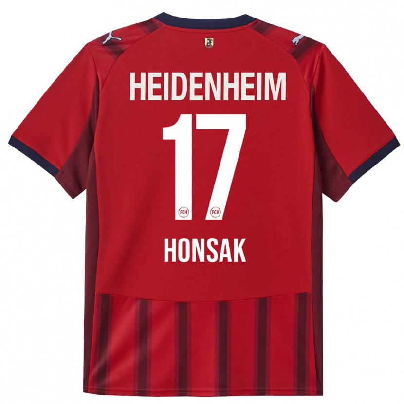 Danxen Kobiety Mathias Honsak #17 Czerwony Granatowy Domowa Koszulka 2025/26 Koszulki Klubowe