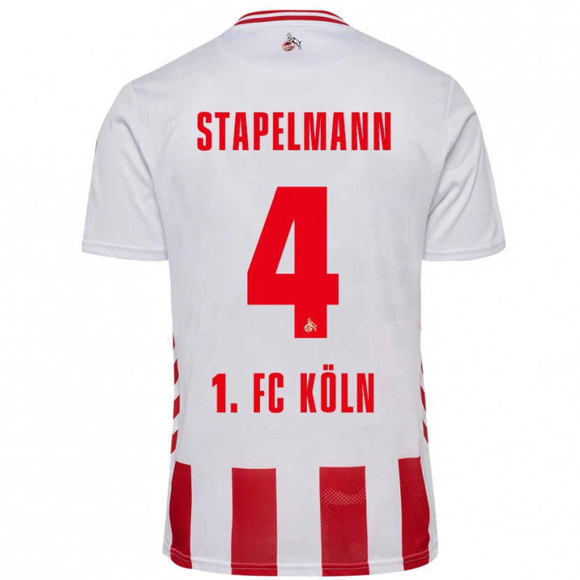 Danxen Kobiety Luis Stapelmann #4 Biały Czerwony Domowa Koszulka 2025/26 Koszulki Klubowe
