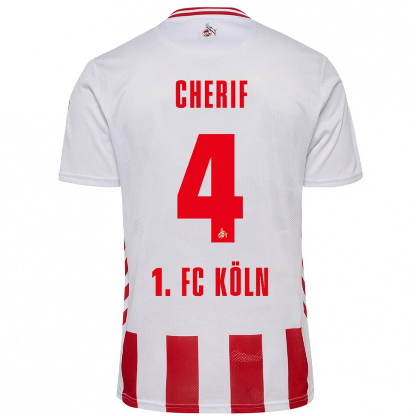 Danxen Kobiety Hamed Cherif #4 Biały Czerwony Domowa Koszulka 2025/26 Koszulki Klubowe