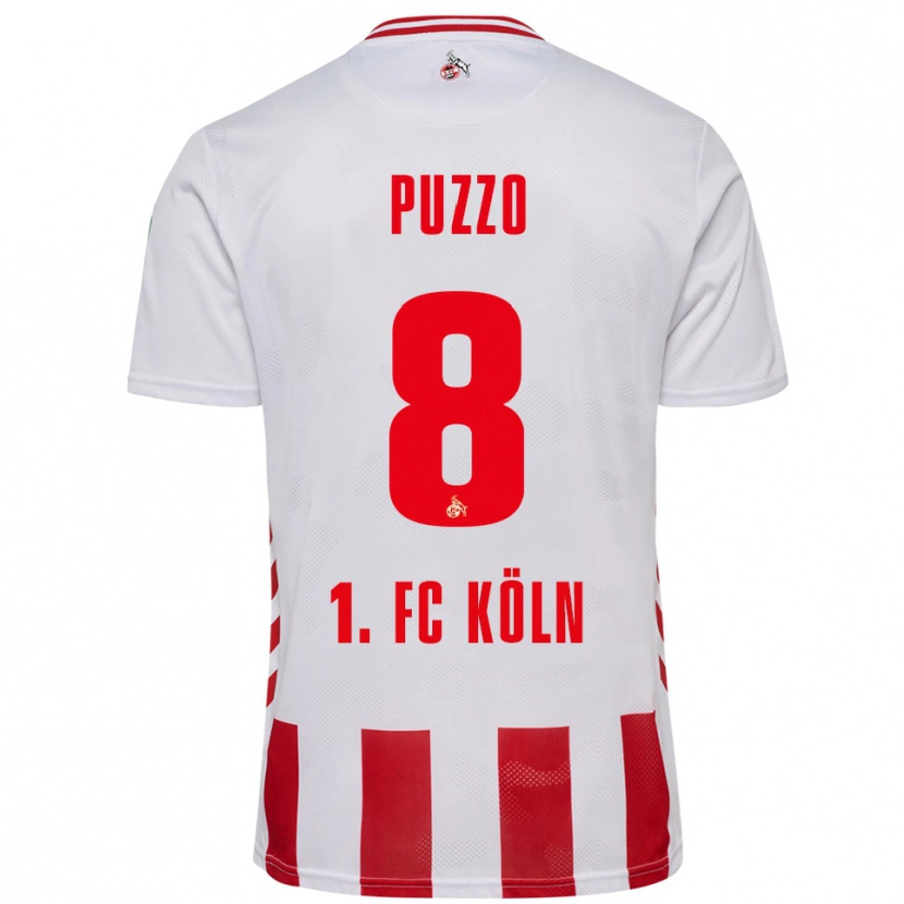 Danxen Kobiety Alessandro Puzzo #8 Biały Czerwony Domowa Koszulka 2025/26 Koszulki Klubowe