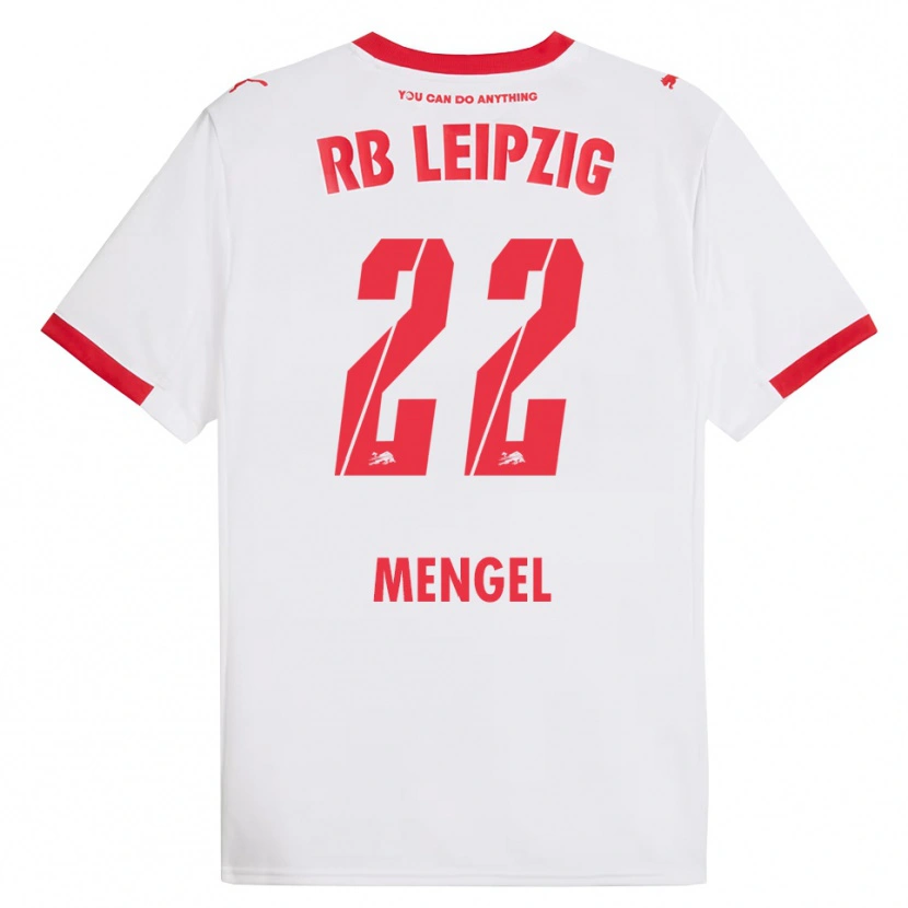 Danxen Kobiety Luca Mengel #22 Biały Czerwony Domowa Koszulka 2025/26 Koszulki Klubowe