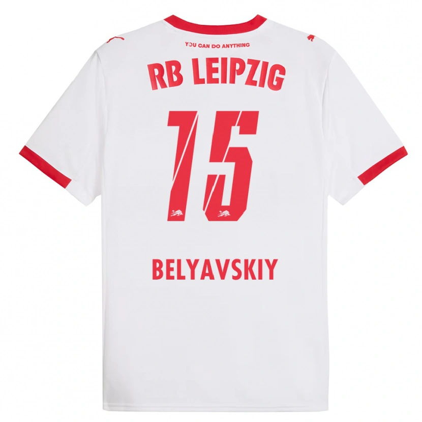 Danxen Kobiety David Belyavskiy #15 Biały Czerwony Domowa Koszulka 2025/26 Koszulki Klubowe