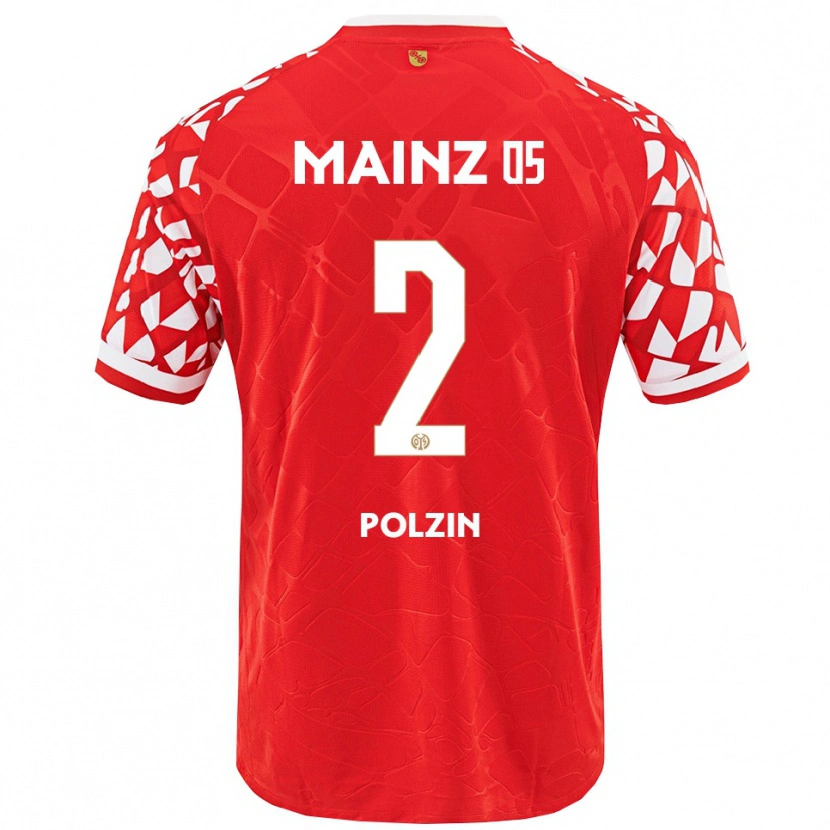 Danxen Kobiety Maximilian Polzin #2 Czerwony Biały Domowa Koszulka 2025/26 Koszulki Klubowe