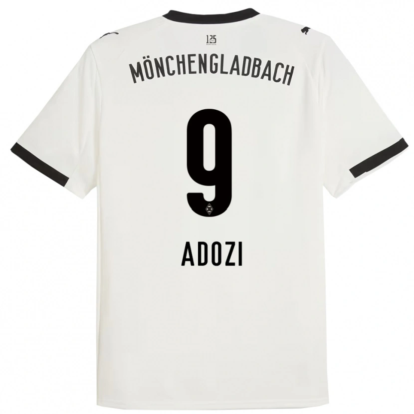 Danxen Kobiety Justin Adozi #9 Biały Czarny Domowa Koszulka 2025/26 Koszulki Klubowe