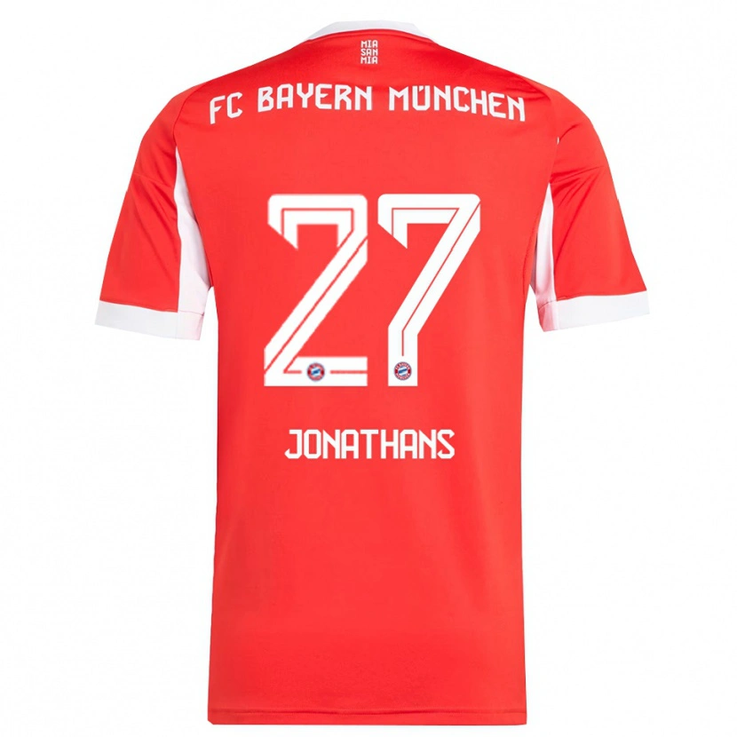 Danxen Kobiety David Jonathans #27 Biały Czerwony Domowa Koszulka 2025/26 Koszulki Klubowe