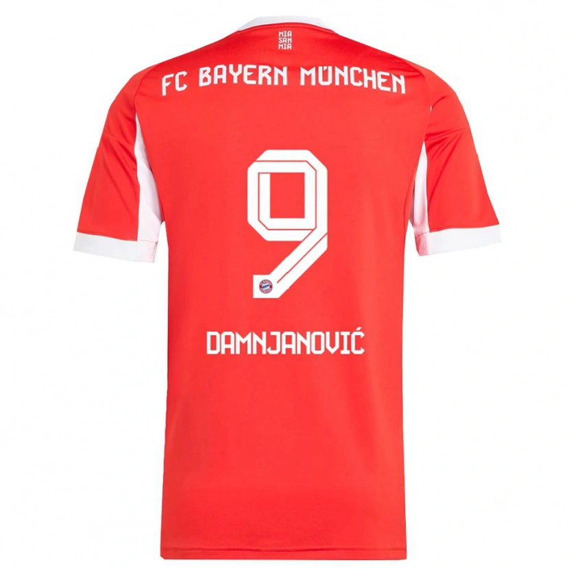 Danxen Kobiety Jovana Damnjanović #9 Biały Czerwony Domowa Koszulka 2025/26 Koszulki Klubowe