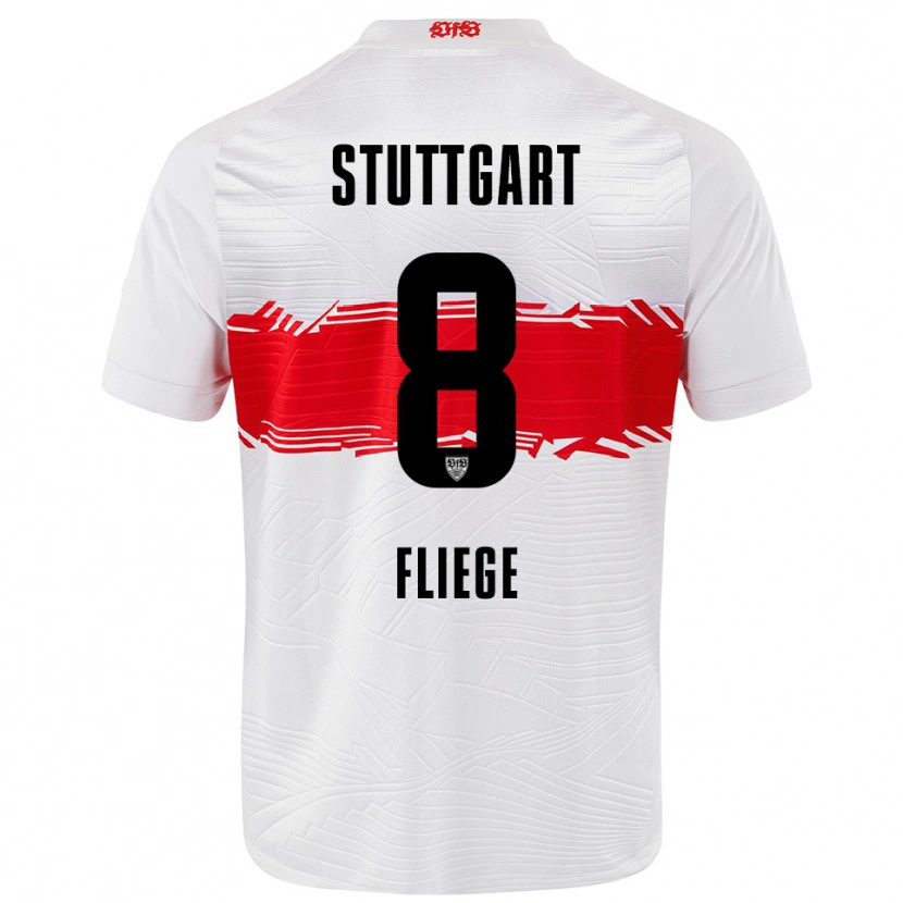 Danxen Kobiety Anna Fliege #8 Biały Czerwony Domowa Koszulka 2025/26 Koszulki Klubowe