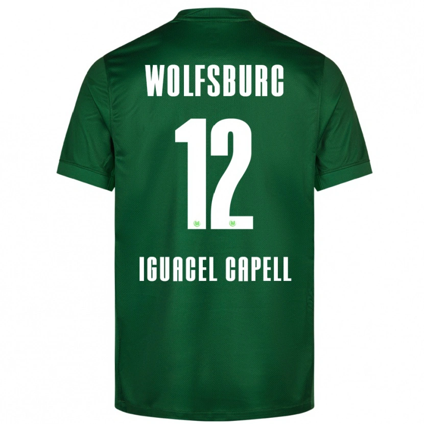 Danxen Kobiety Diego Iguacel Capell #12 Zielony Biały Domowa Koszulka 2025/26 Koszulki Klubowe