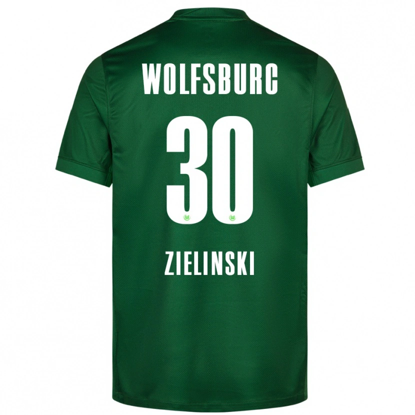 Danxen Kobiety Jakub Zielinski #30 Zielony Biały Domowa Koszulka 2025/26 Koszulki Klubowe