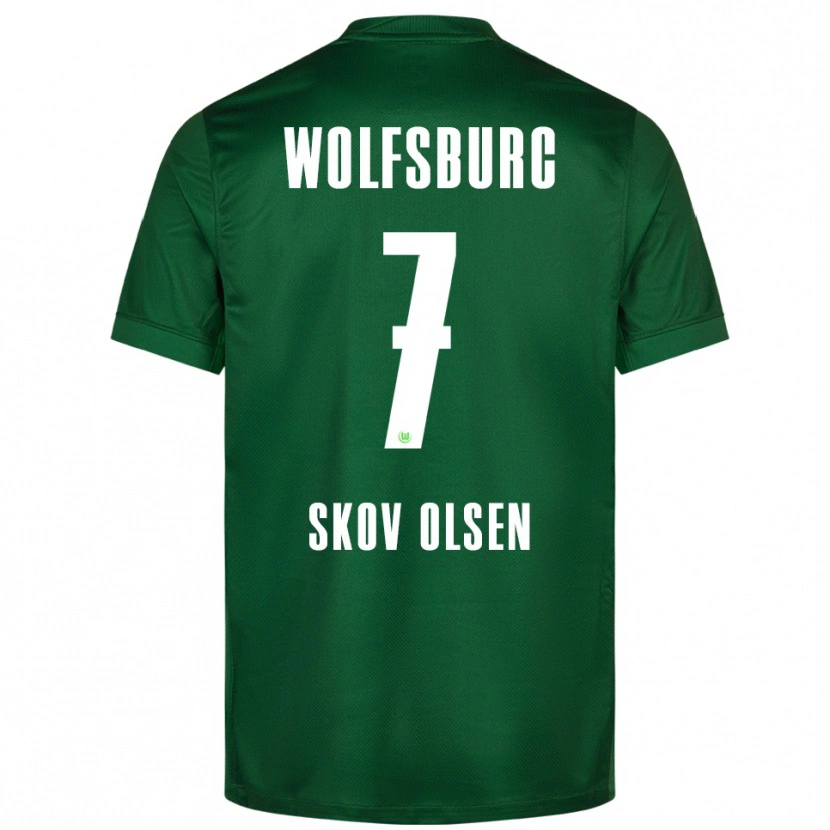 Danxen Kobiety Andreas Skov Olsen #7 Zielony Biały Domowa Koszulka 2025/26 Koszulki Klubowe