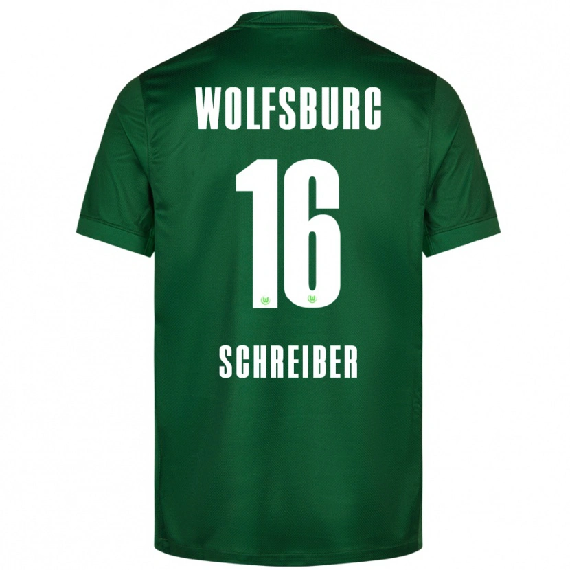 Danxen Kobiety Maximilian Schreiber #16 Zielony Biały Domowa Koszulka 2025/26 Koszulki Klubowe
