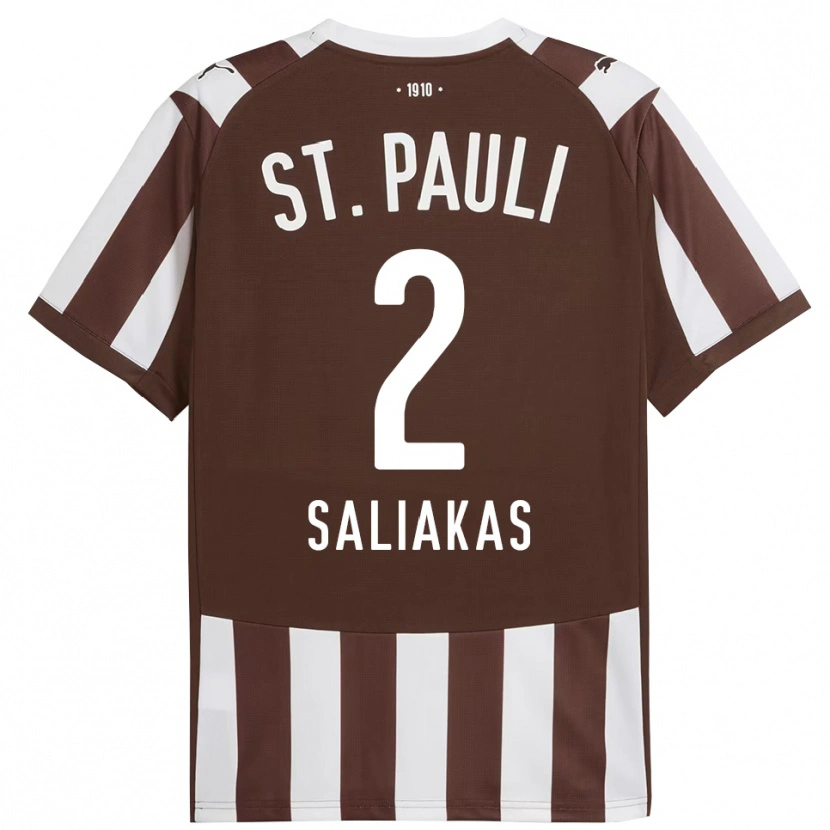 Danxen Kobiety Manolis Saliakas #2 Kawa Z Mlekiem Biały Domowa Koszulka 2025/26 Koszulki Klubowe