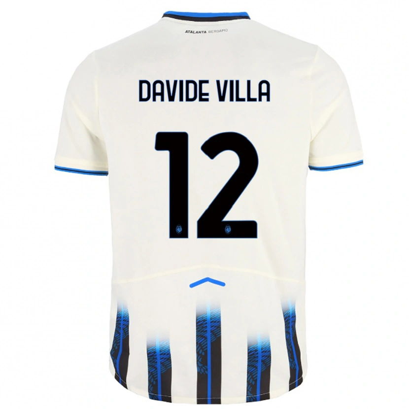 Danxen Kobiety Matteo Davide Villa #12 Biały Niebieski Wyjazdowa Koszulka 2025/26 Koszulki Klubowe