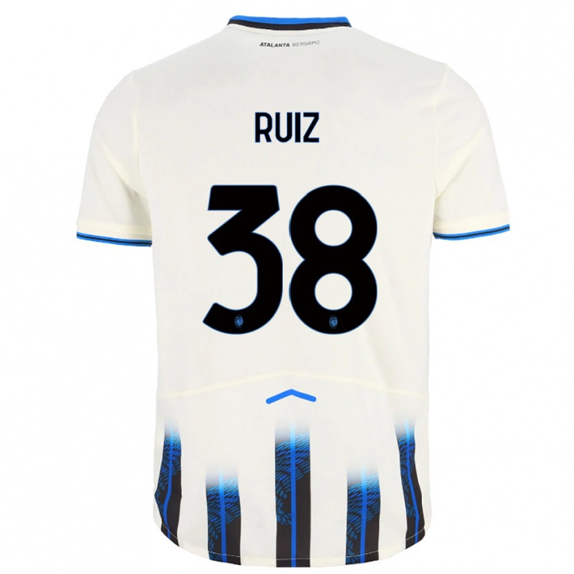Danxen Kobiety Gerard Ruiz #38 Biały Niebieski Wyjazdowa Koszulka 2025/26 Koszulki Klubowe