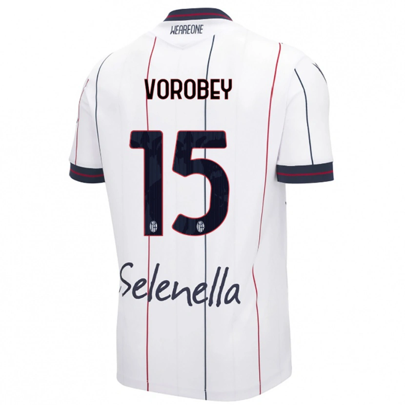 Danxen Kobiety Maksym Vorobey #15 Biały Królewski Niebieski Wyjazdowa Koszulka 2025/26 Koszulki Klubowe