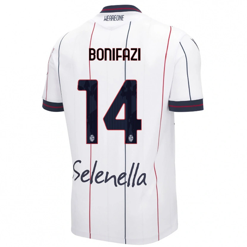 Danxen Kobiety Kevin Bonifazi #14 Biały Królewski Niebieski Wyjazdowa Koszulka 2025/26 Koszulki Klubowe