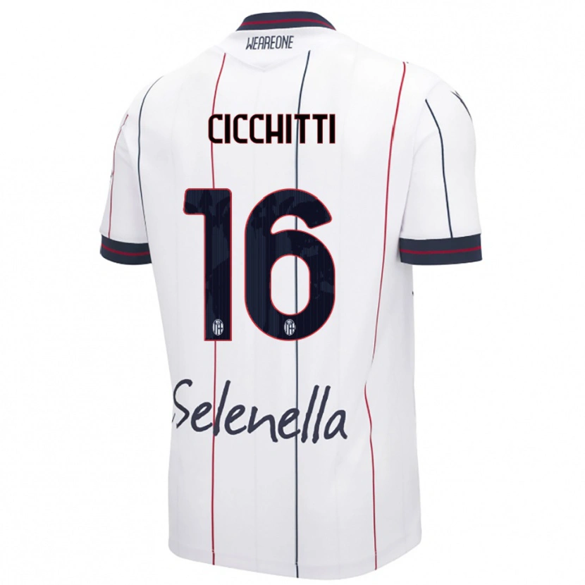 Danxen Kobiety Sebastiano Cicchitti #16 Biały Królewski Niebieski Wyjazdowa Koszulka 2025/26 Koszulki Klubowe