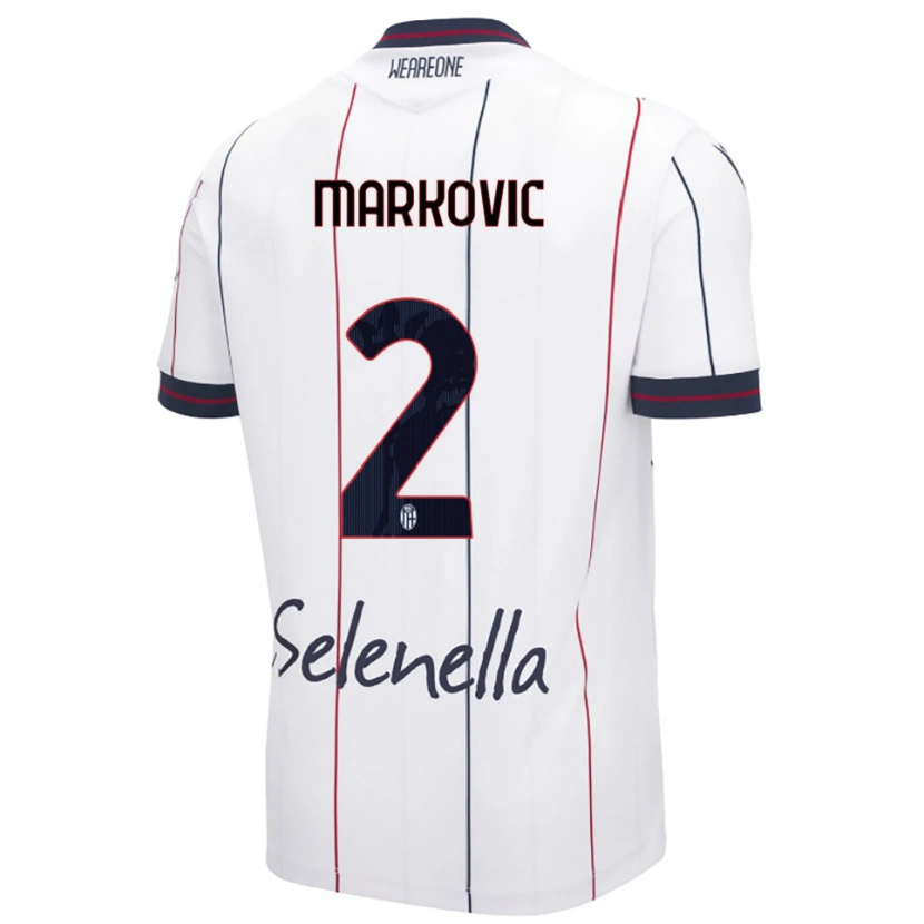 Danxen Kobiety Petar Markovic #2 Biały Królewski Niebieski Wyjazdowa Koszulka 2025/26 Koszulki Klubowe
