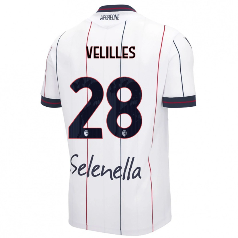 Danxen Kobiety Aarón Velilles #28 Biały Królewski Niebieski Wyjazdowa Koszulka 2025/26 Koszulki Klubowe