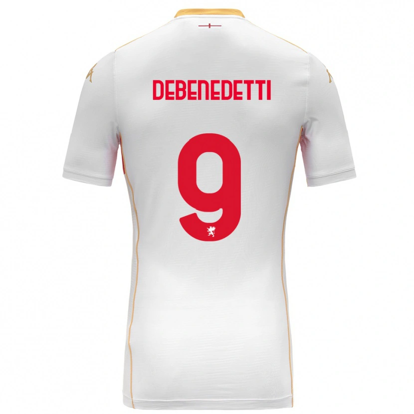 Danxen Kobiety Alessandro Debenedetti #9 Biały Czerwony Wyjazdowa Koszulka 2025/26 Koszulki Klubowe
