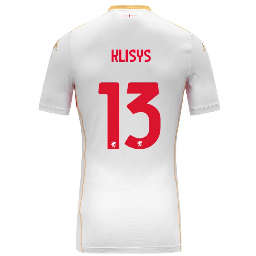Danxen Kobiety Lukas Klišys #13 Biały Czerwony Wyjazdowa Koszulka 2025/26 Koszulki Klubowe